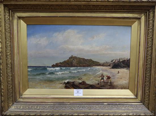 John Mogford, oil on canvas, Cornish coastal landscape, signed, 30 x 48cm